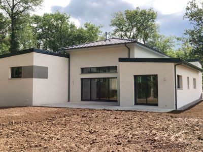 Maison sur sous-sol (vue jardin du plain-pied)